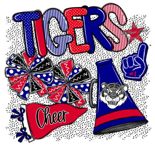 Tigers Cheer Spirit-Blue & Red