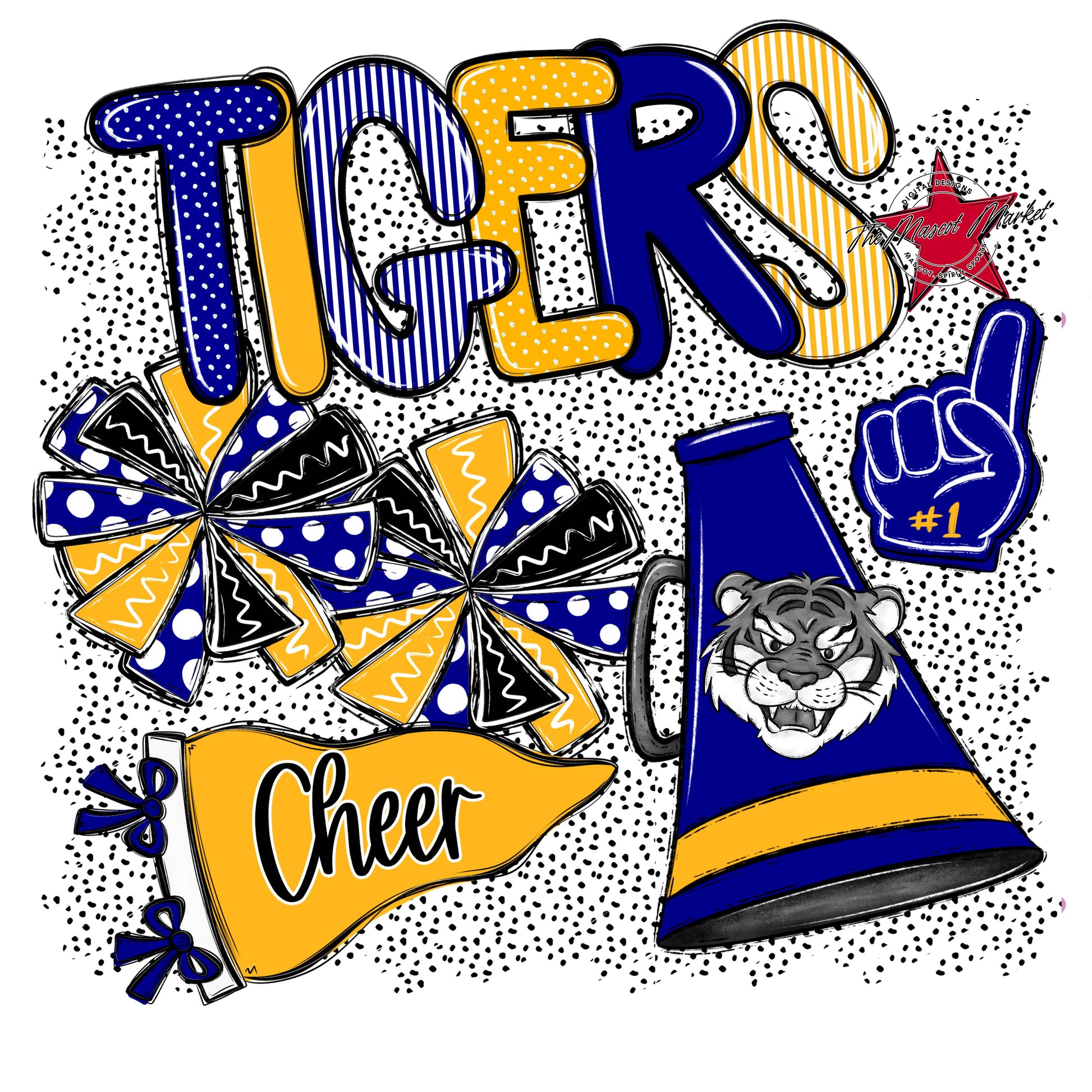 Tigers Cheer Spirit-Blue & Yellow