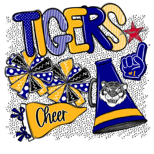 Tigers Cheer Spirit-Blue & Yellow