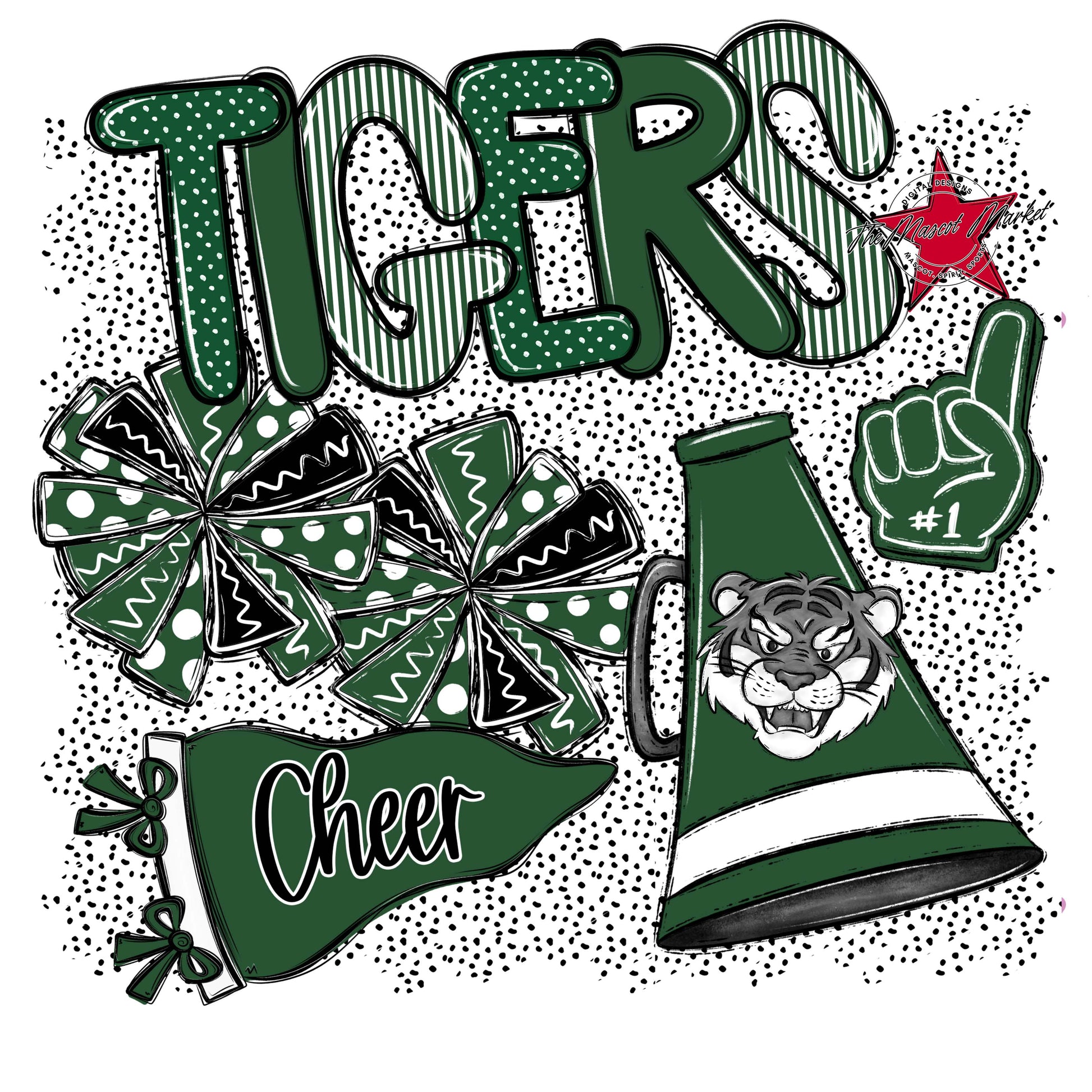 Tigers Cheer Spirit-Green