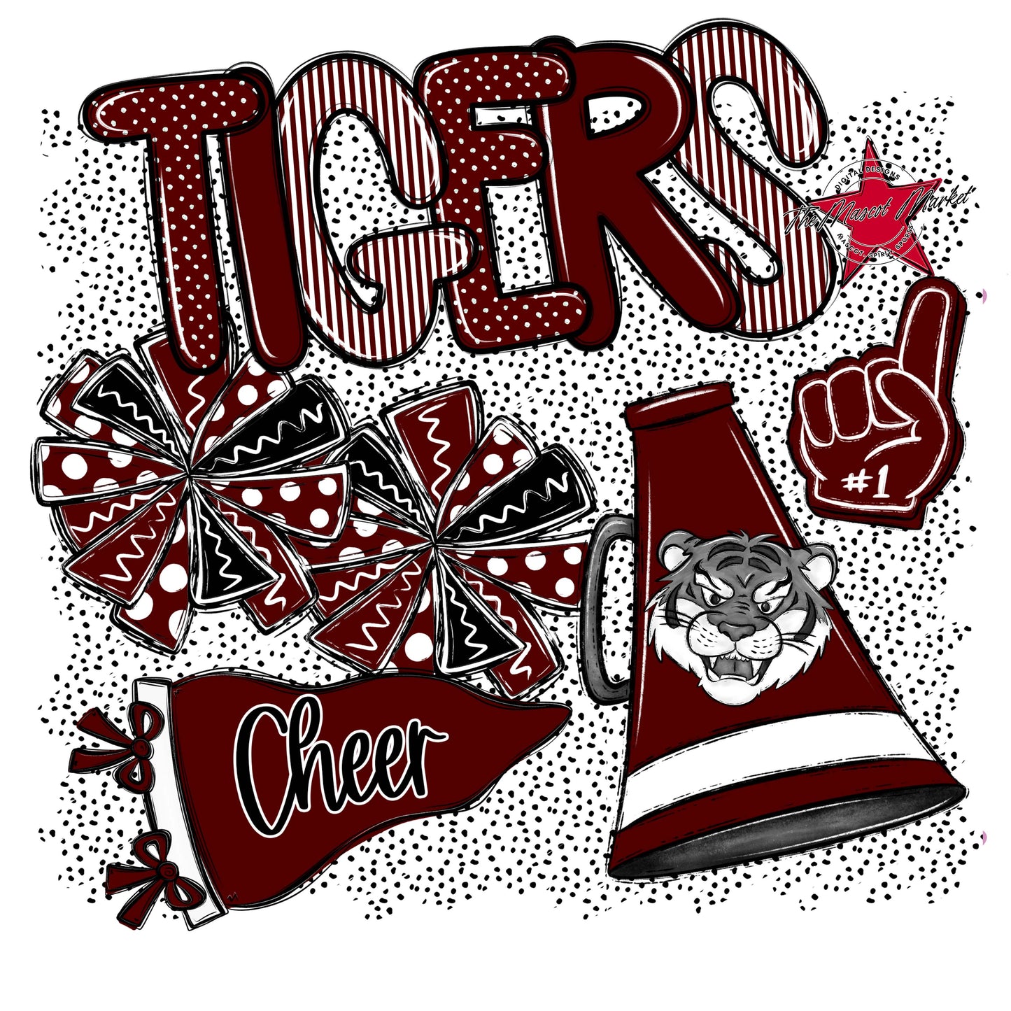 Tigers Cheer Spirit-Maroon