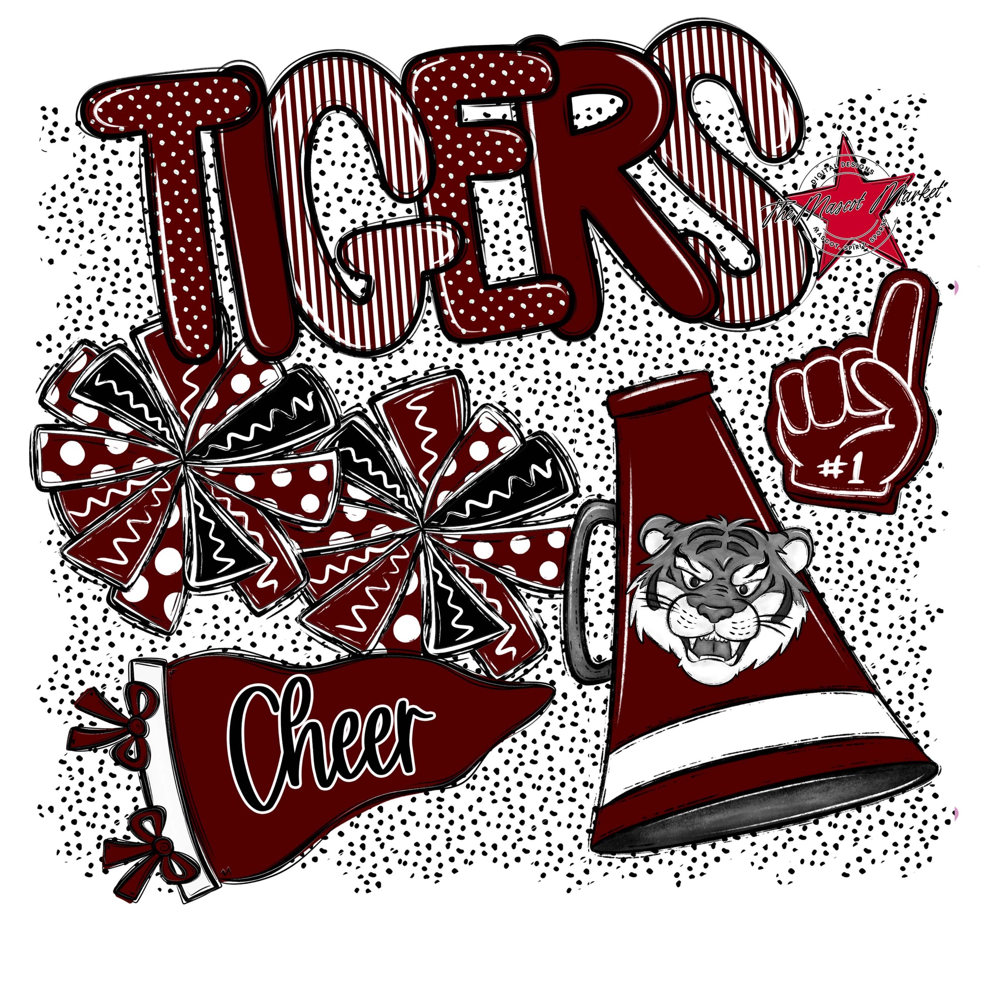 Tigers Cheer Spirit-Maroon