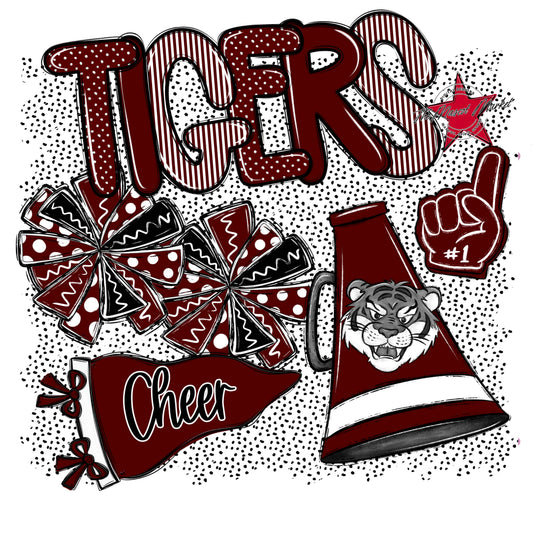 Tigers Cheer Spirit-Maroon