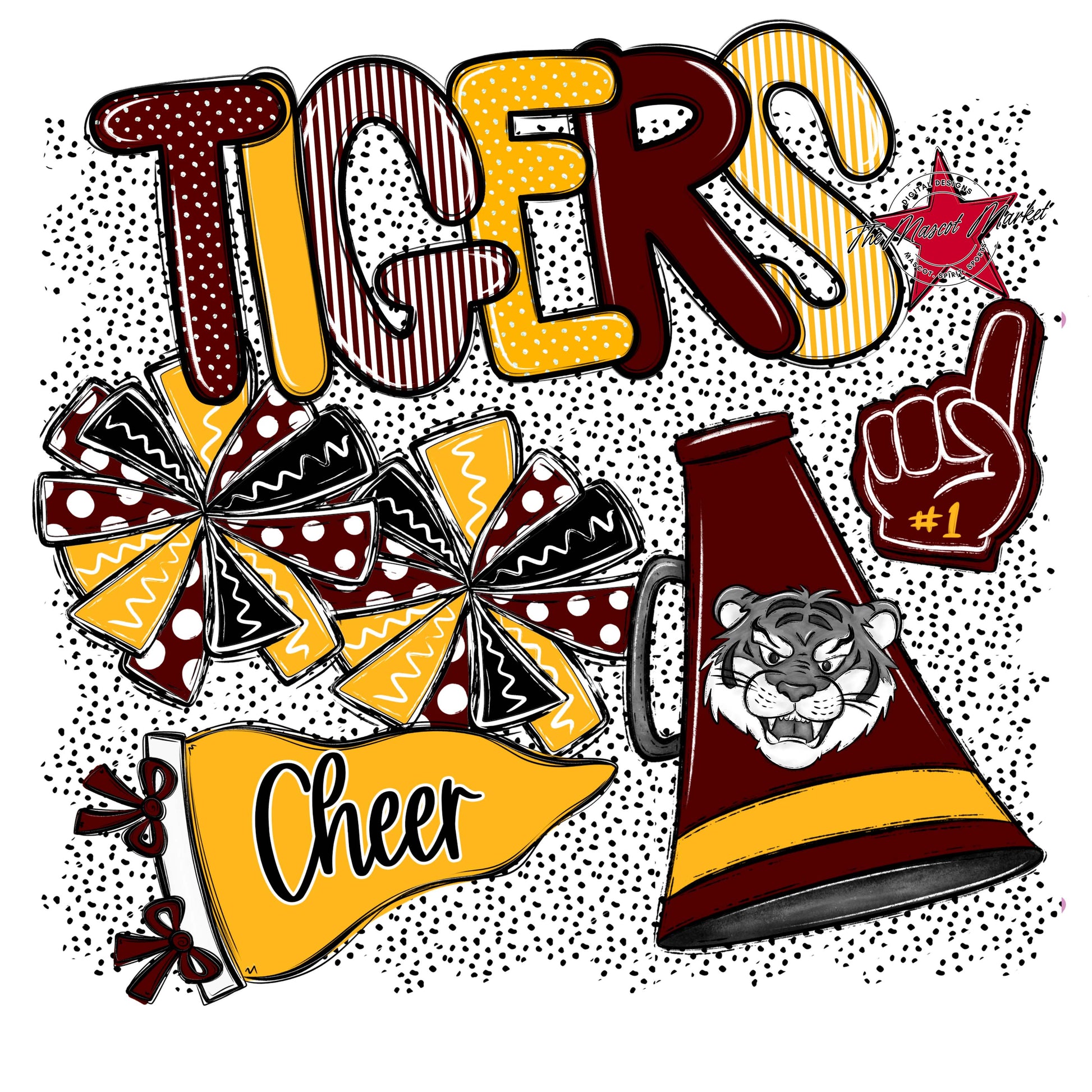 Tigers Cheer Spirit-Maroon & Yellow