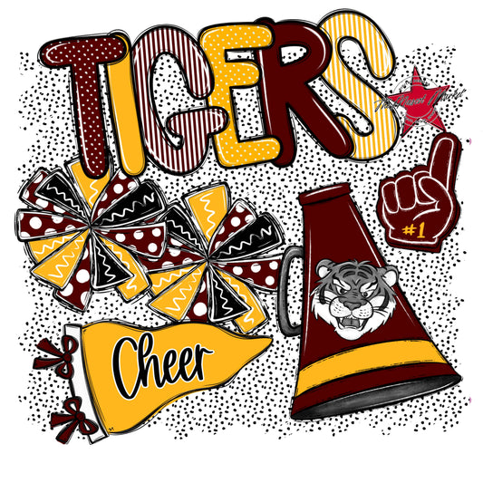 Tigers Cheer Spirit-Maroon & Yellow