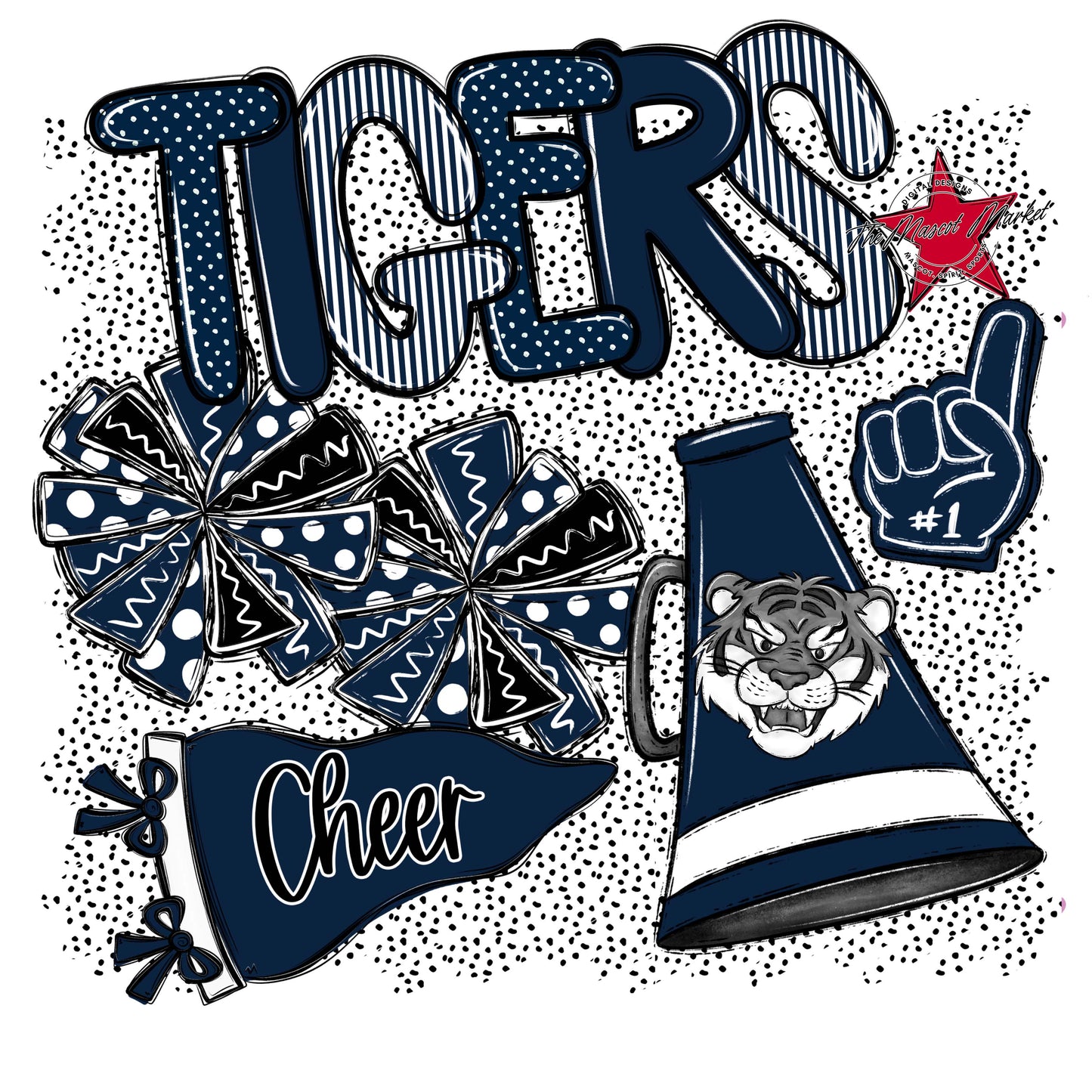 Tigers Cheer Spirit-Navy