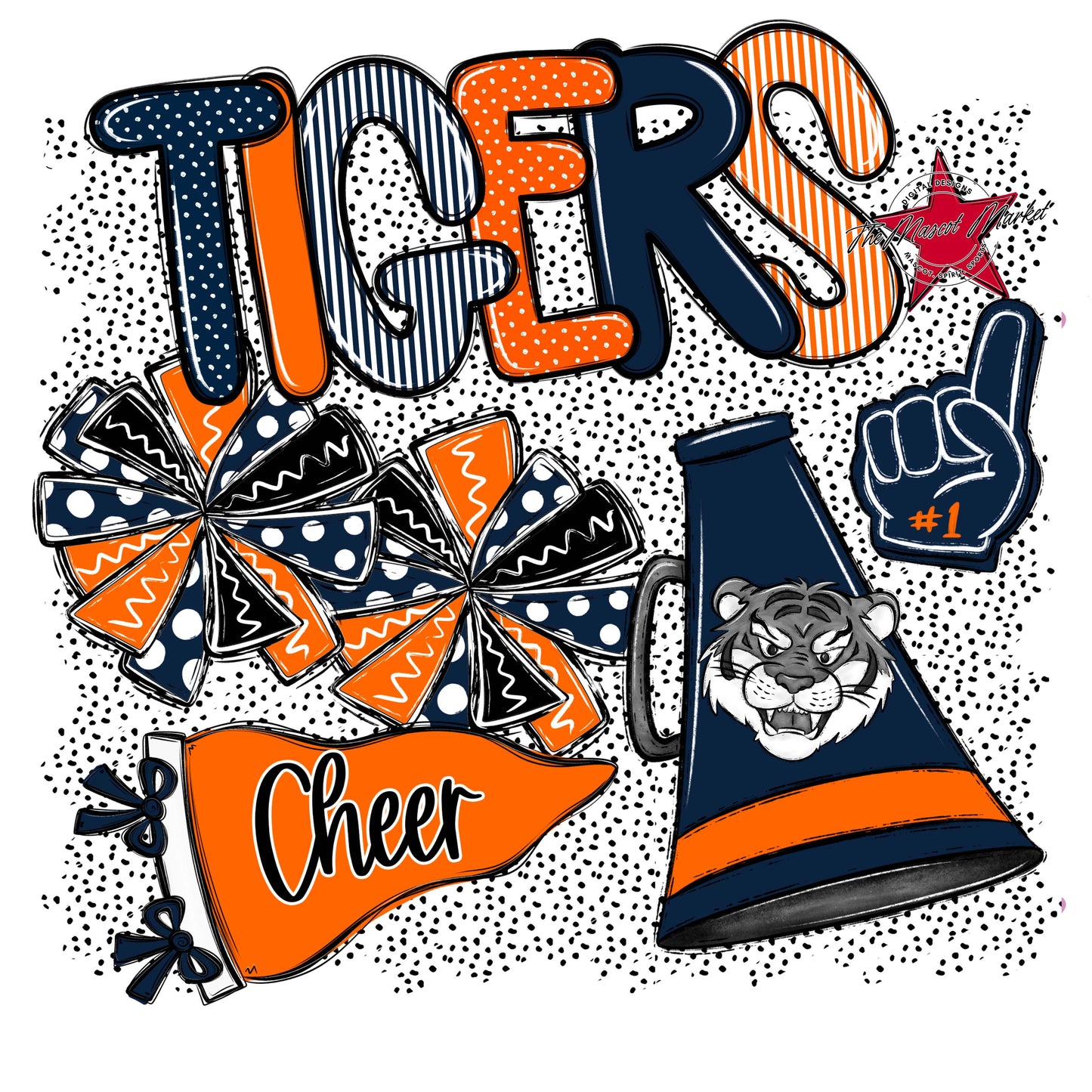 Tigers Cheer Spirit-Navy & Orange