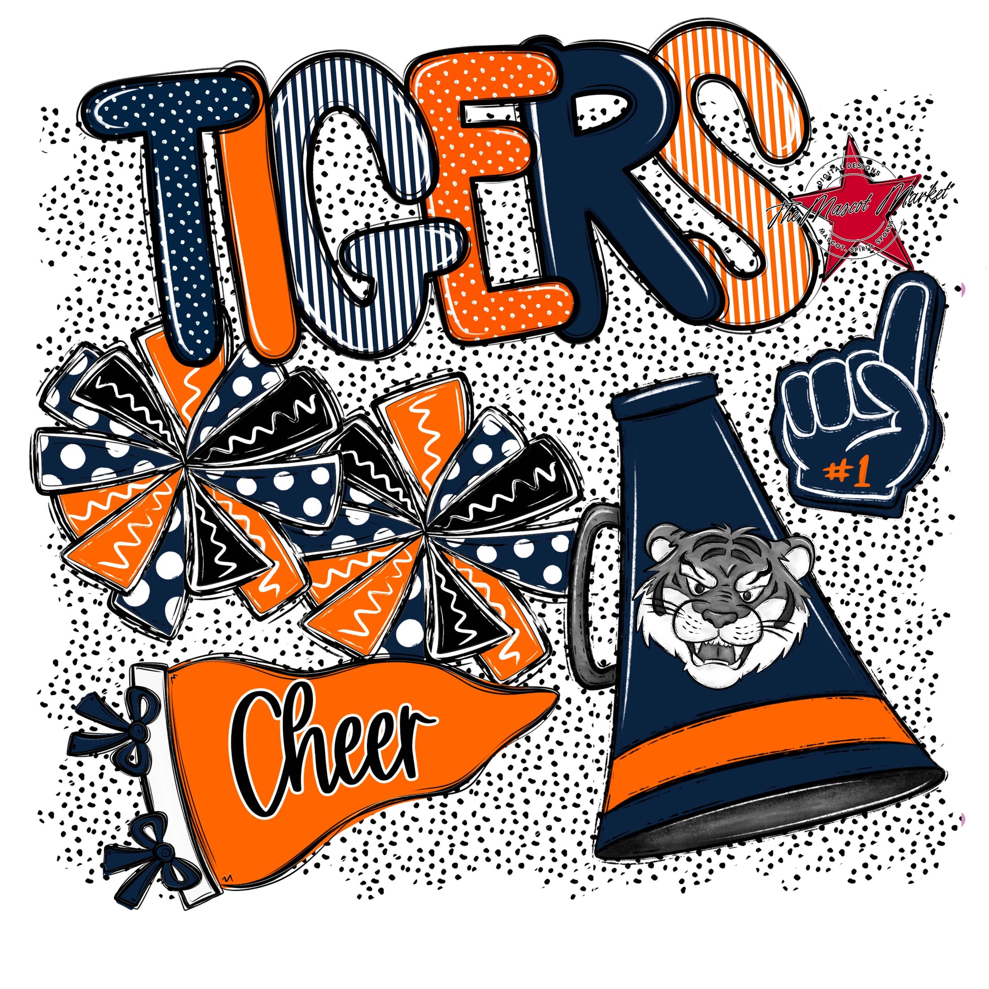 Tigers Cheer Spirit-Navy & Orange