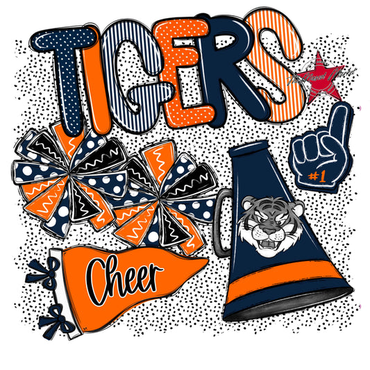 Tigers Cheer Spirit-Navy & Orange