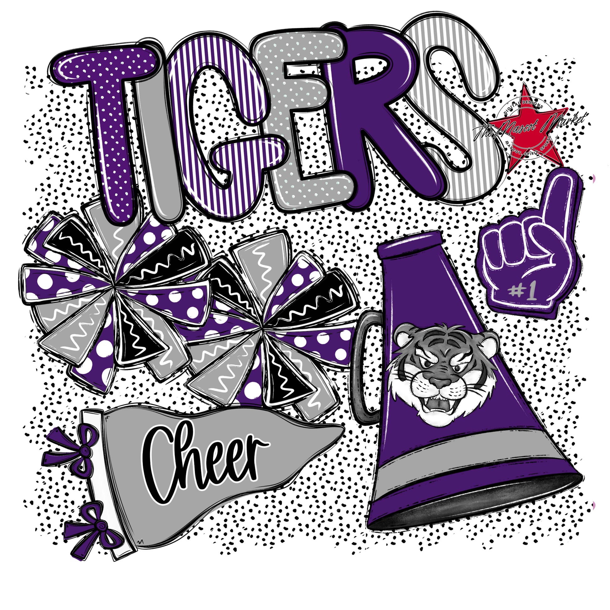 Tigers Cheer Spirit-Purple & Grey