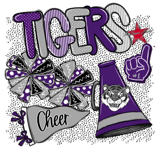 Tigers Cheer Spirit-Purple & Grey
