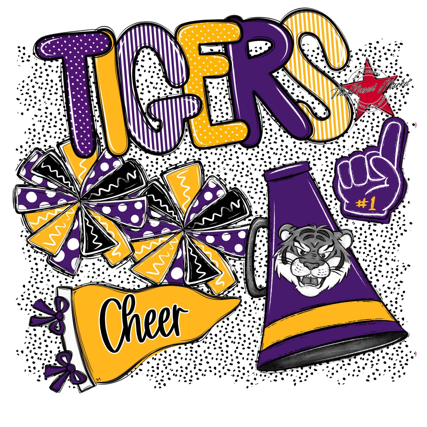 Tigers Cheer Spirit-Purple & Yellow