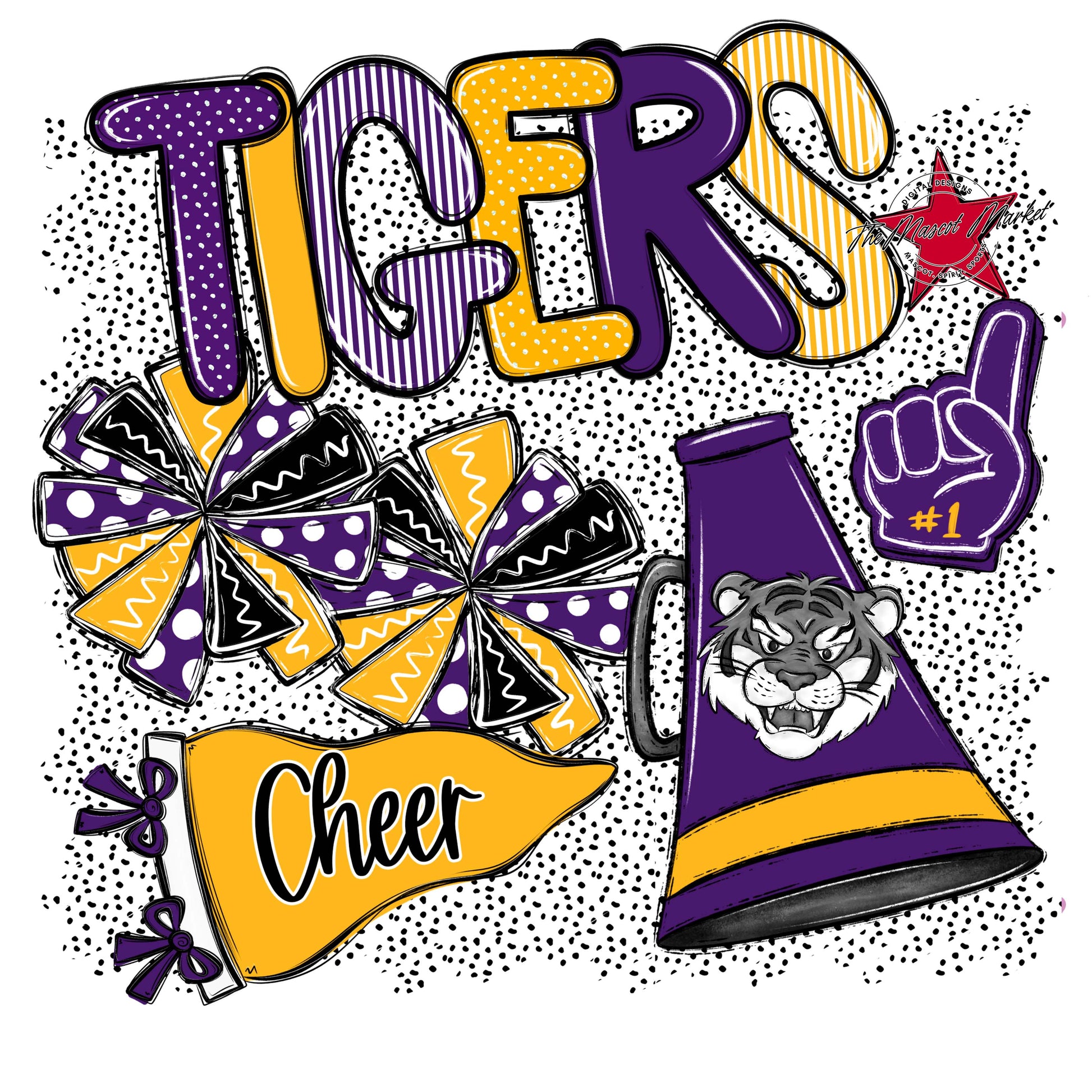 Tigers Cheer Spirit-Purple & Yellow