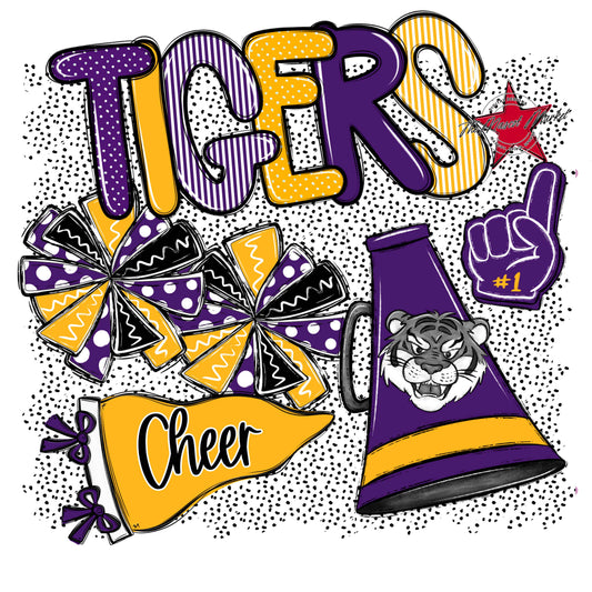 Tigers Cheer Spirit-Purple & Yellow