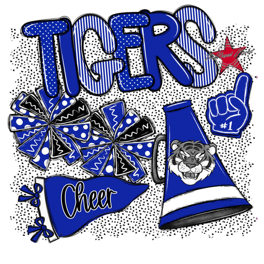 Tigers Cheer Spirit-Royal Blue