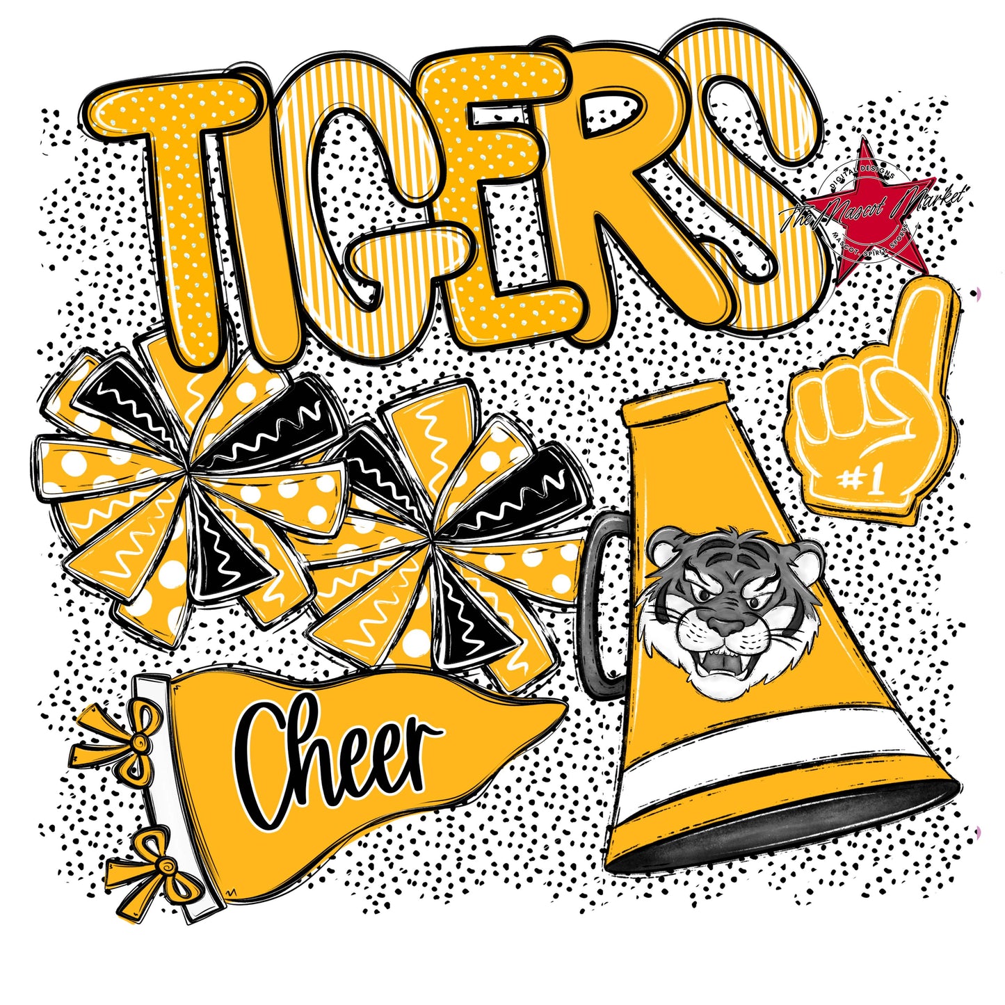 Tigers Cheer Spirit-Yellow