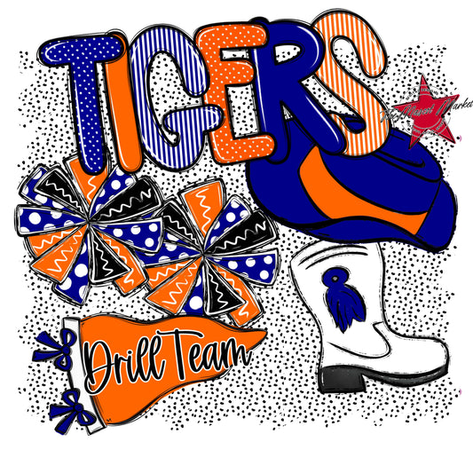 Tigers Drillteam Spirit-Blue & Orange