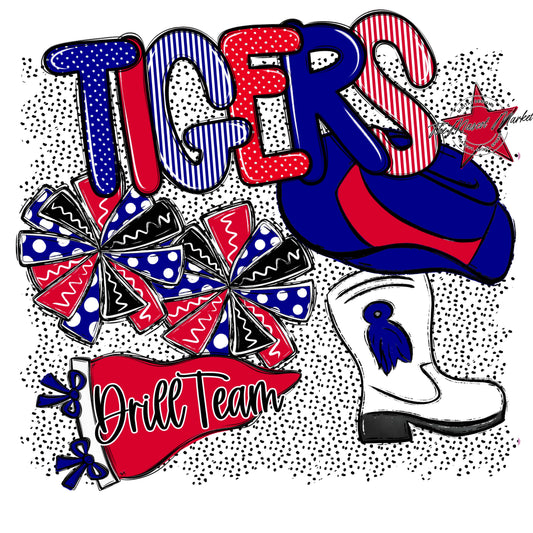 Tigers Drillteam Spirit-Blue & Red