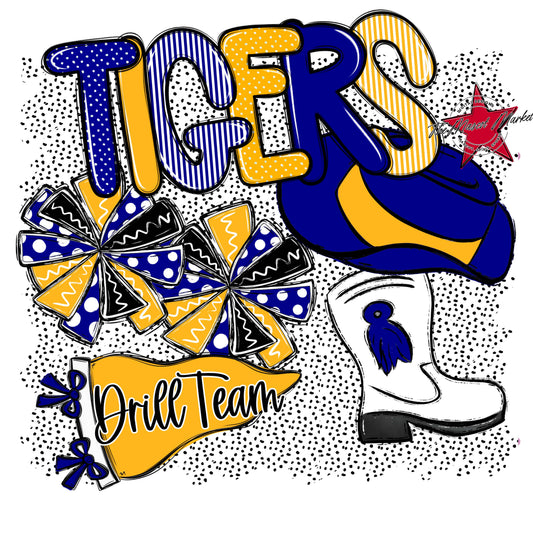 Tigers Drillteam Spirit-Blue & Yellow