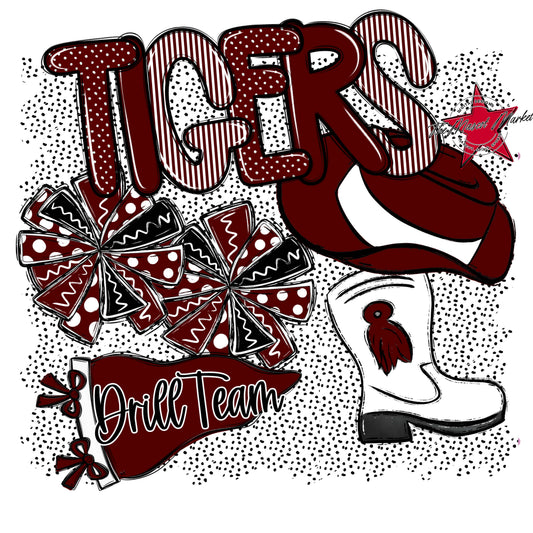 Tigers Drillteam Spirit-Maroon