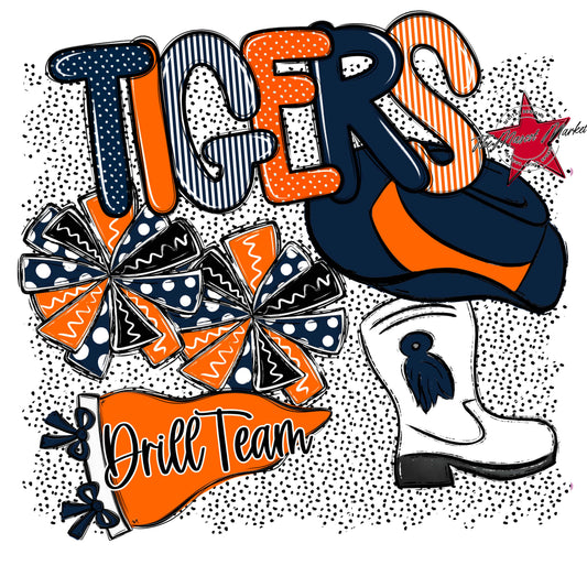 Tigers Drillteam Spirit-Navy & Orange