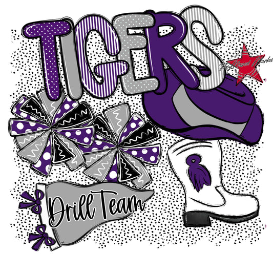 Tigers Drillteam Spirit-Purple & Grey