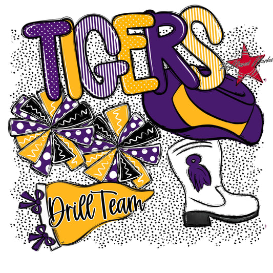 Tigers Drillteam Spirit-Purple & Yellow