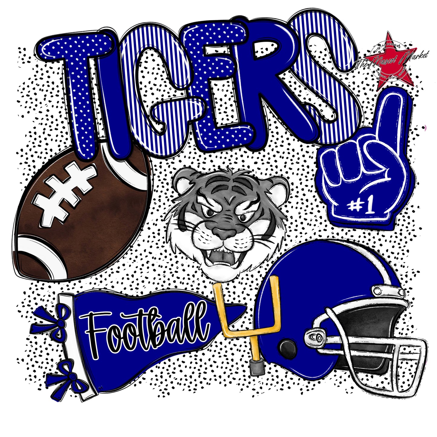 Tigers Football Spirit-Blue