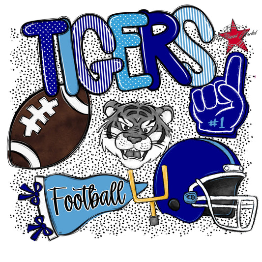 Tigers Football Spirit-Blue & Carolina Blue