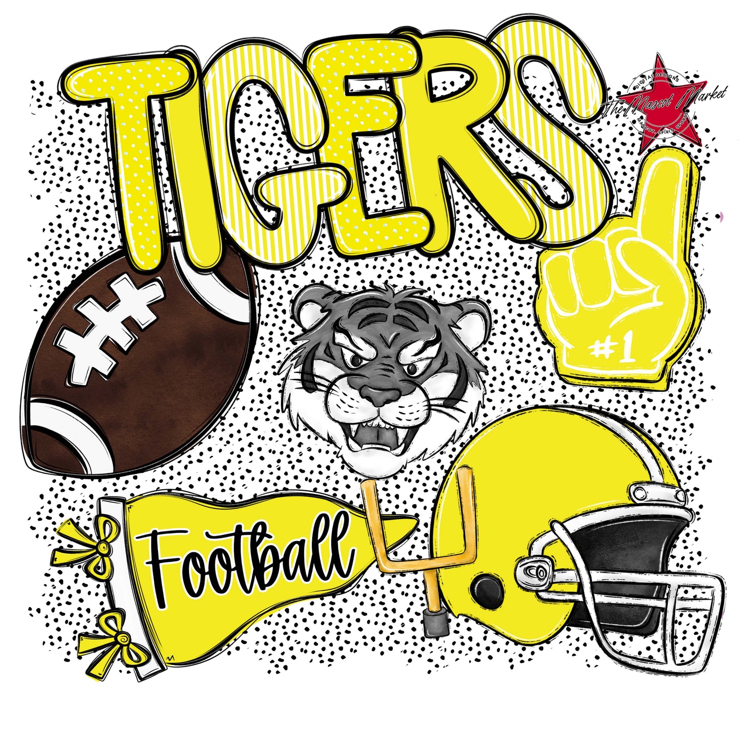 Tigers Football Spirit-Bright Yellow