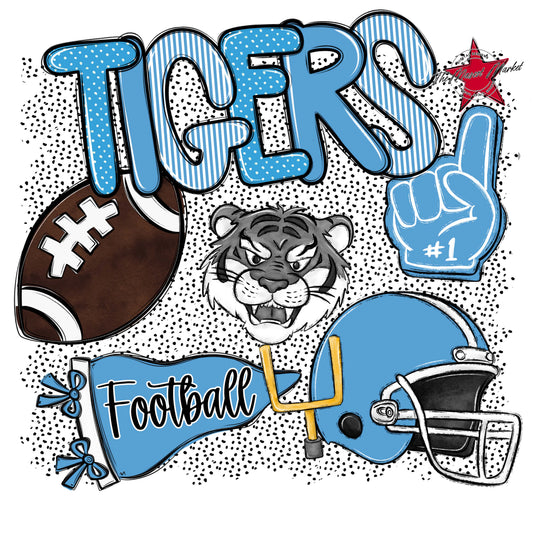 Tigers Football Spirit-Carolina Blue
