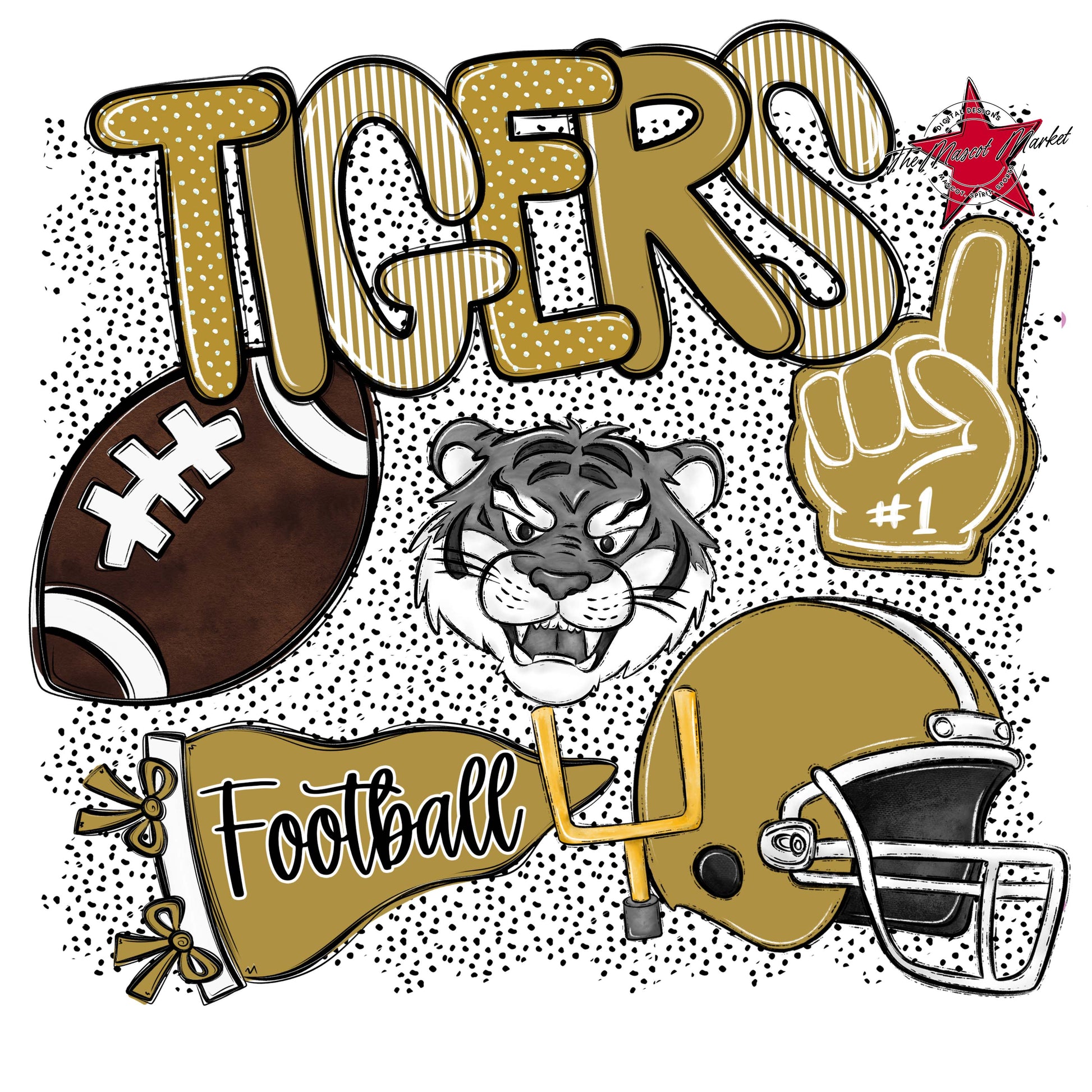 Tigers Football Spirit-Gold