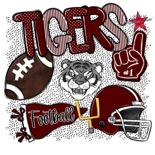 Tigers Football Spirit-Maroon