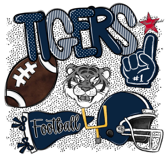 Tigers Football Spirit-Navy
