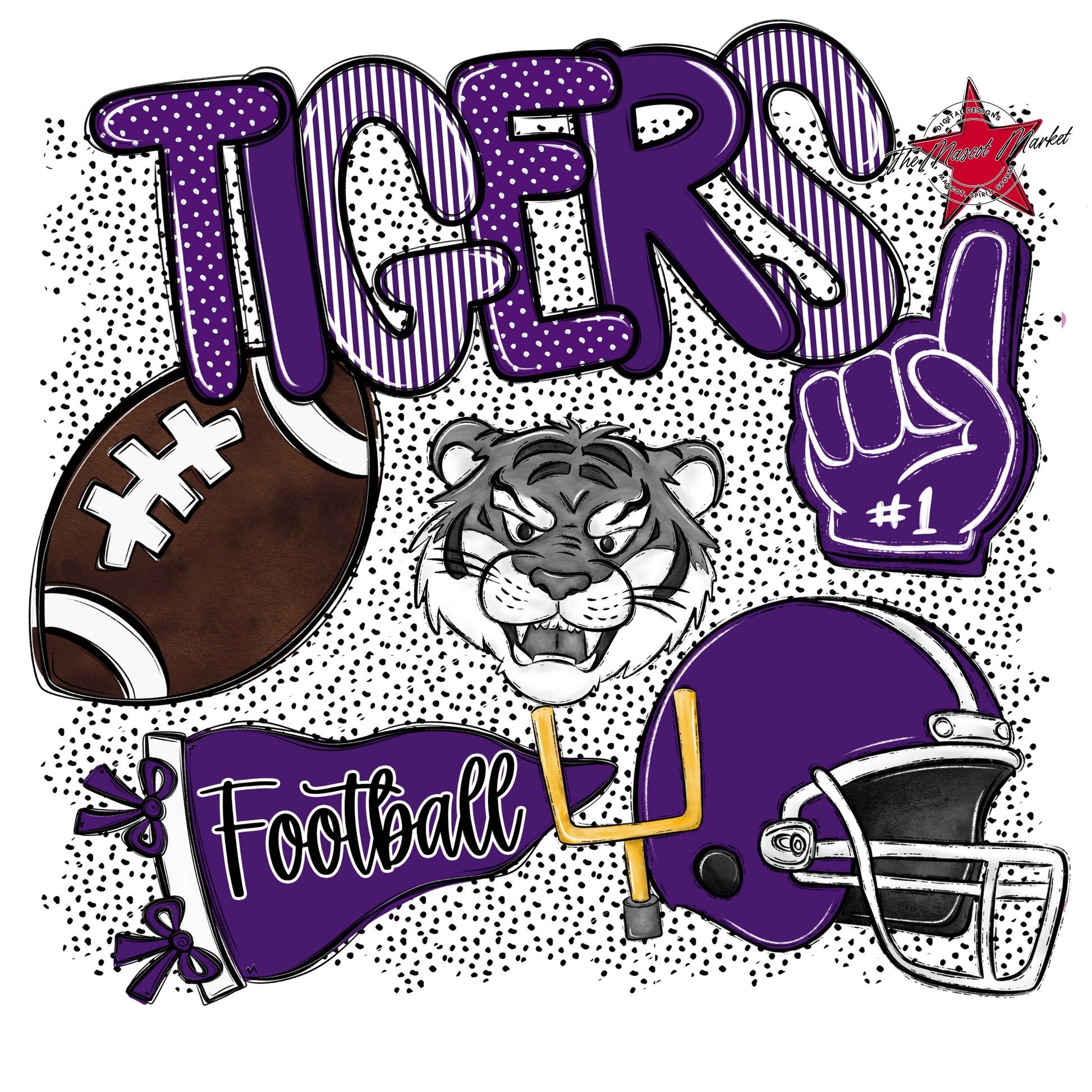 Tigers Football Spirit-Purple