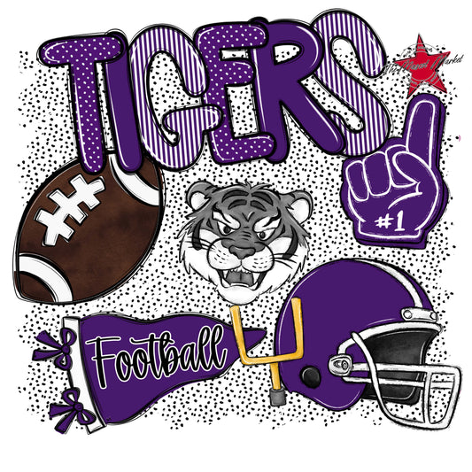 Tigers Football Spirit-Purple