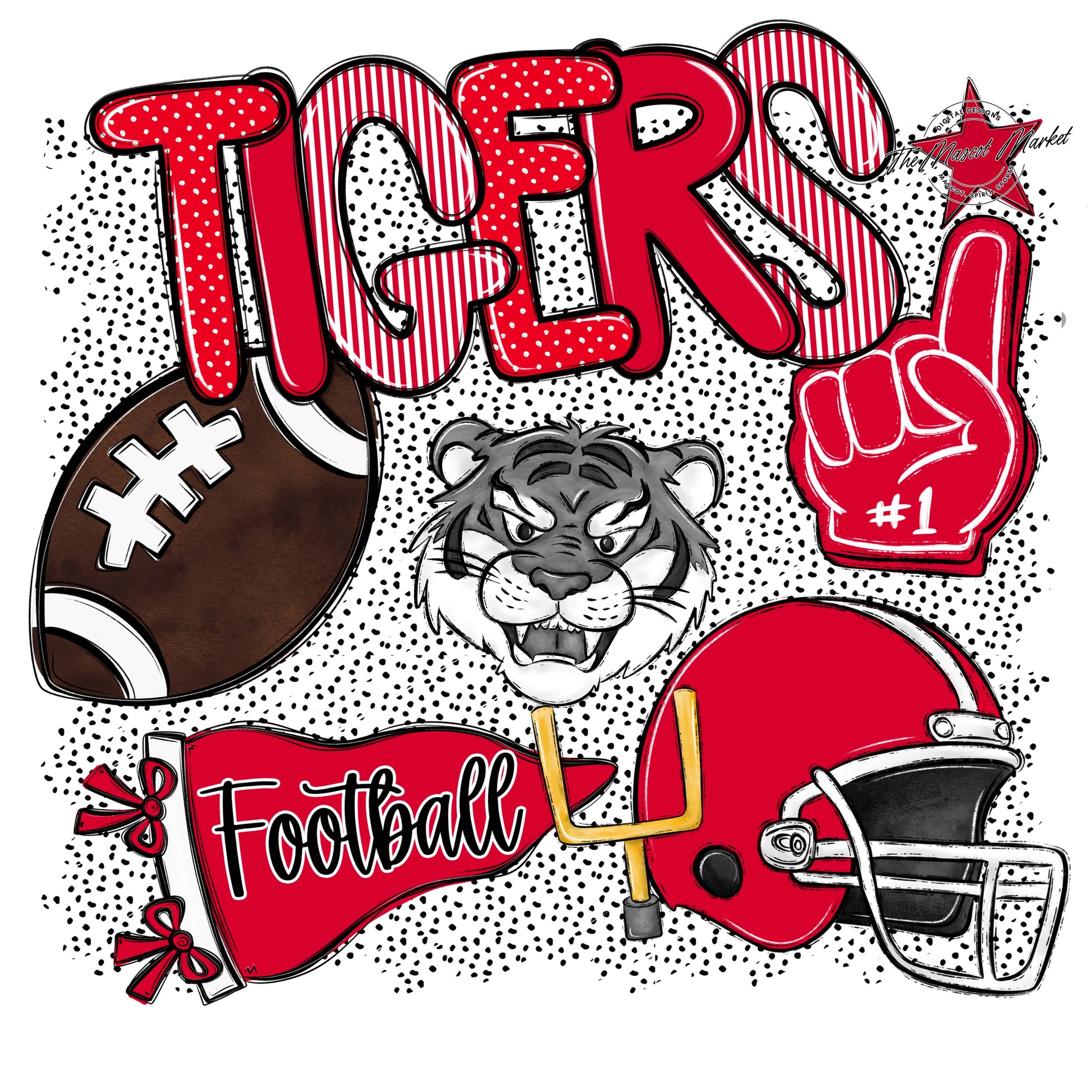 Tigers Football Spirit-Red