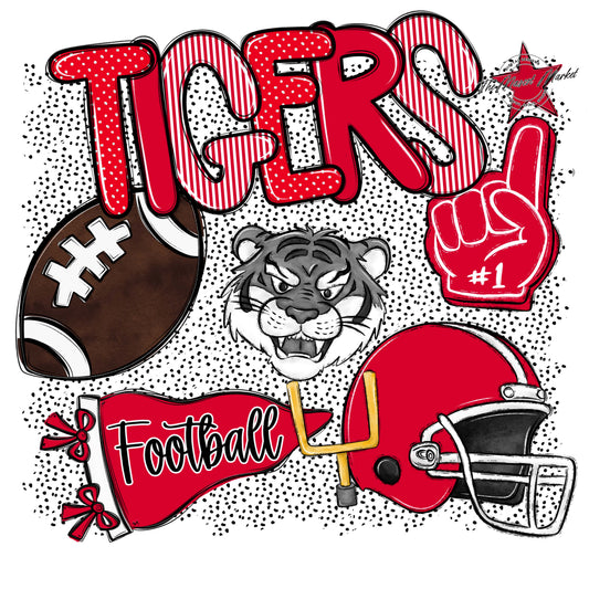 Tigers Football Spirit-Red