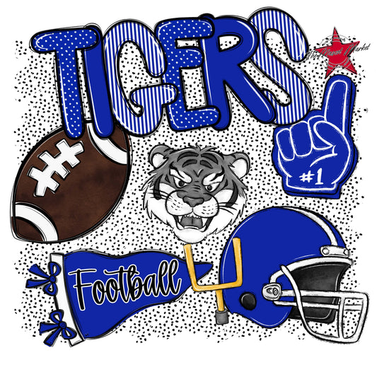 Tigers Football Spirit-Royal Blue