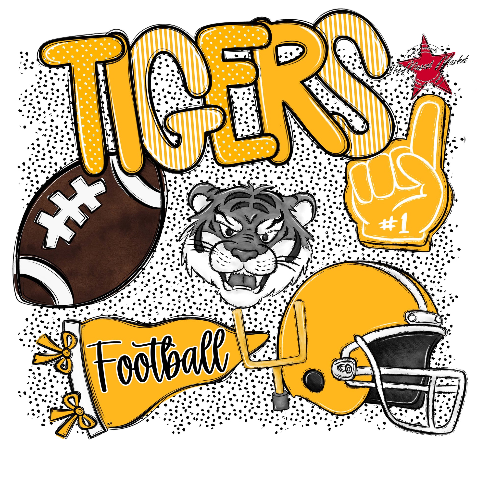 Tigers Football Spirit-Yellow