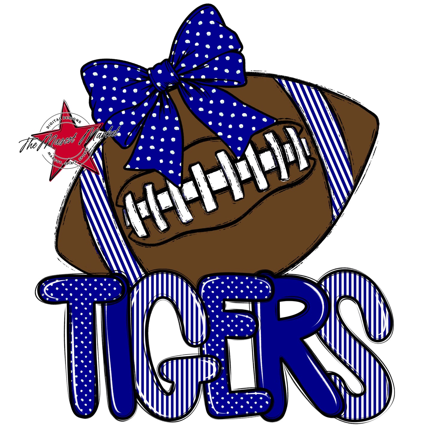 Tigers Football Spirit Design-Blue
