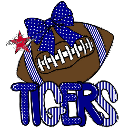 Tigers Football Spirit Design-Blue