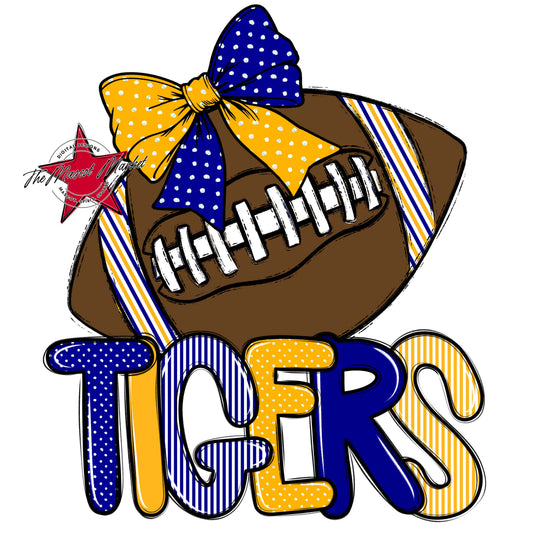 Tigers Football Spirit Design-Blue & Yellow