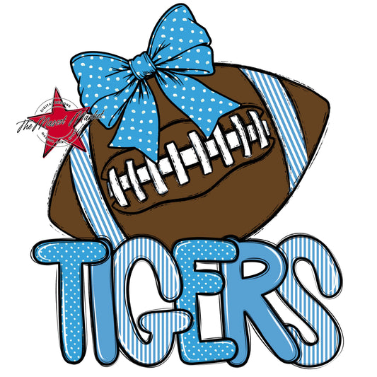 Tigers Football Spirit Design-Carolina Blue