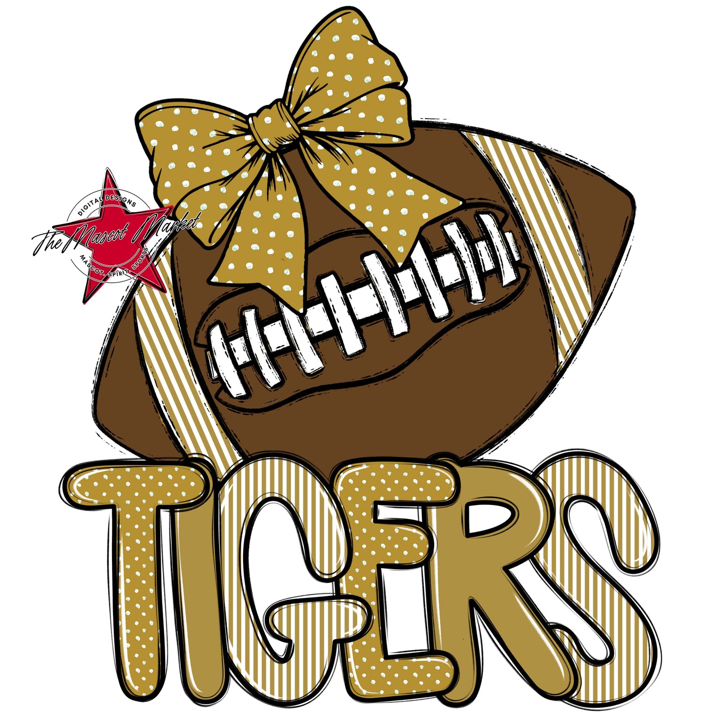 Tigers Football Spirit Design-Gold