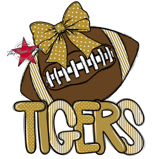 Tigers Football Spirit Design-Gold