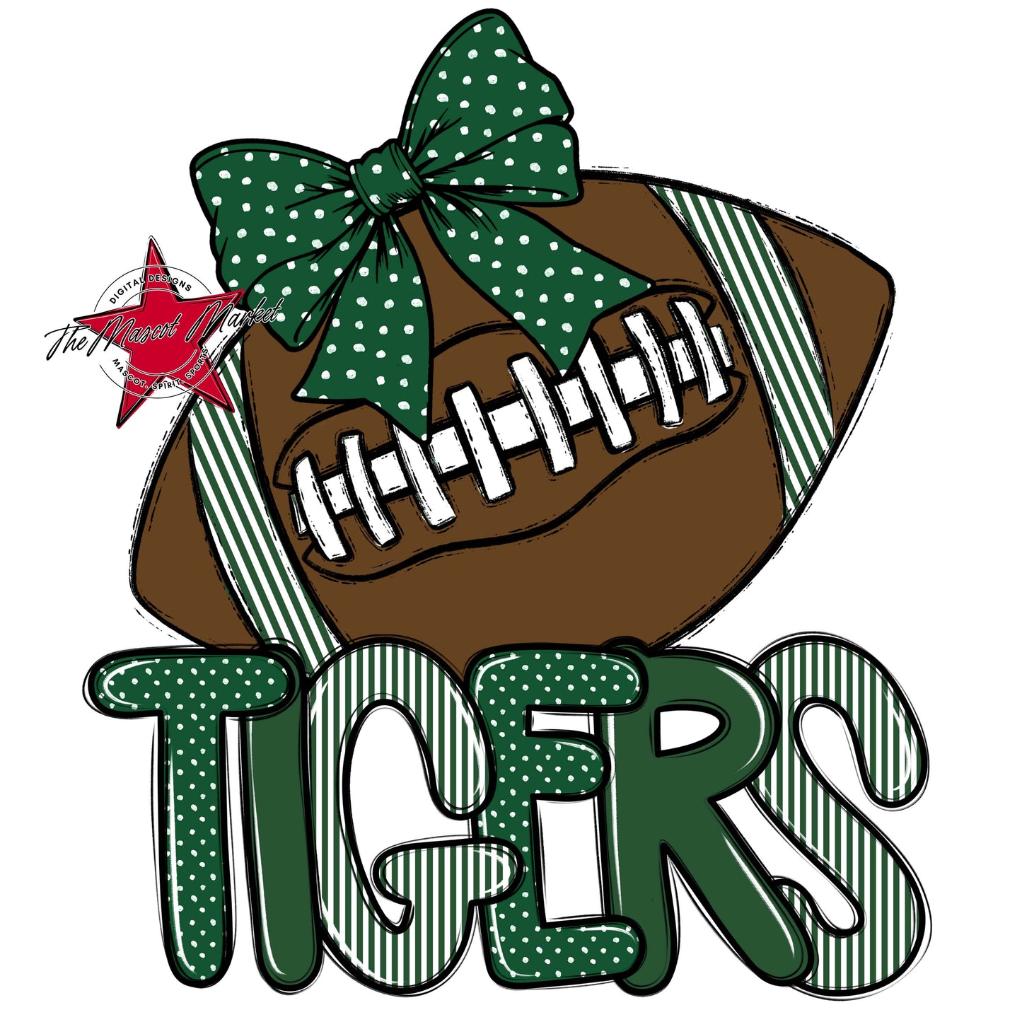 Tigers Football Spirit Design-Green