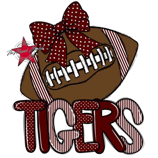 Tigers Football Spirit Design-Maroon