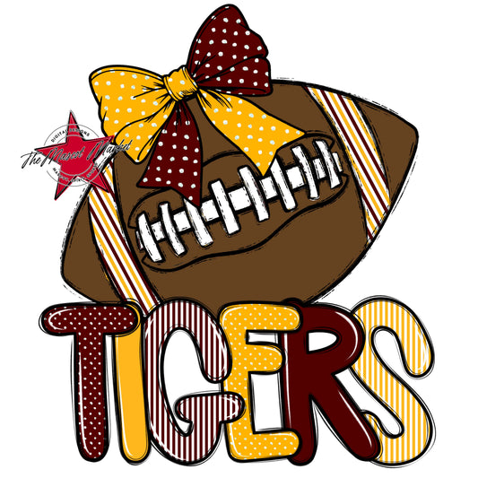 Tigers Football Spirit Design-Maroon & Yellow