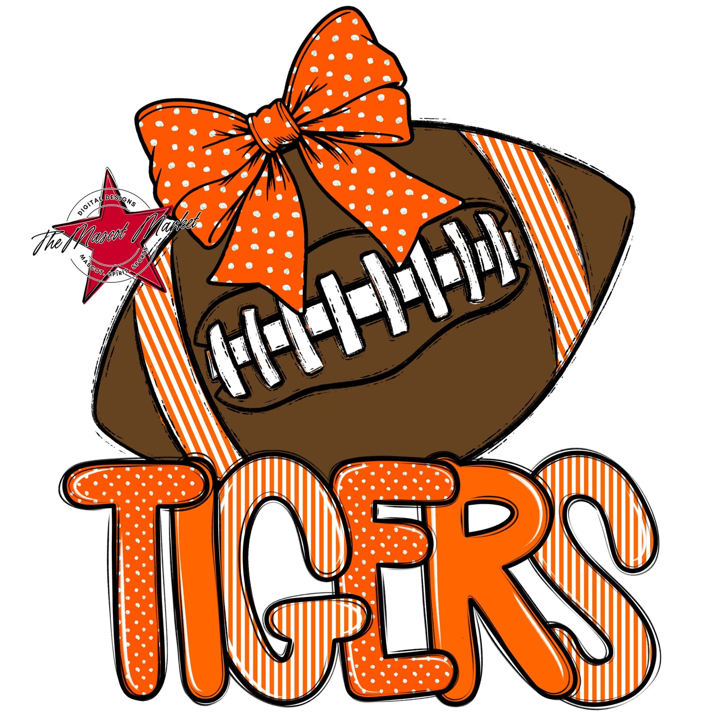 Tigers Football Spirit Design-Orange